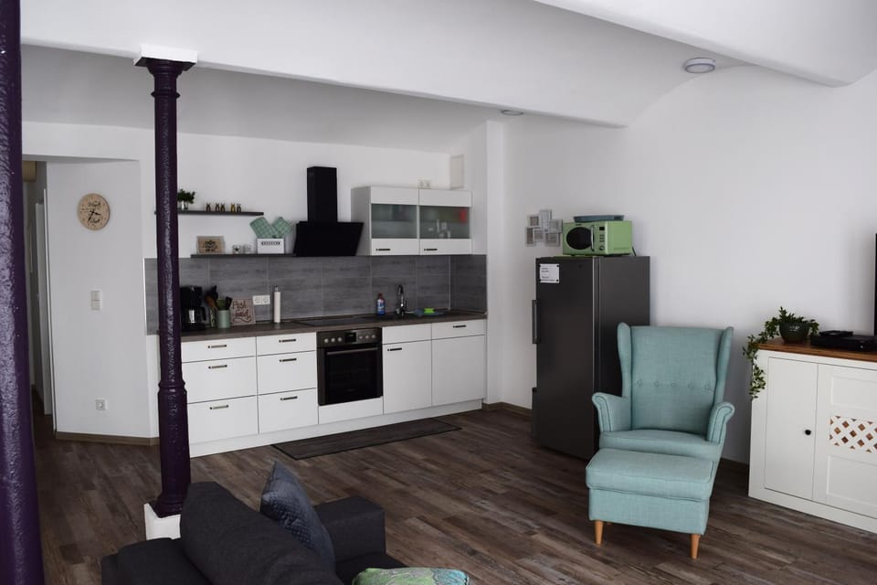 Kitchen or kitchenette, Living room, Dining area
