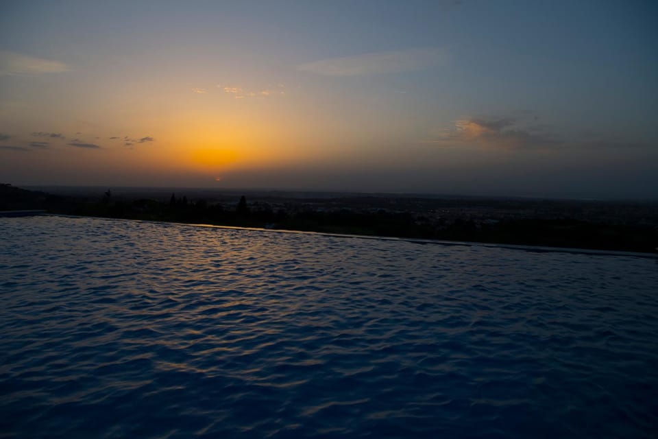 Summer, Swimming pool, Sunset
