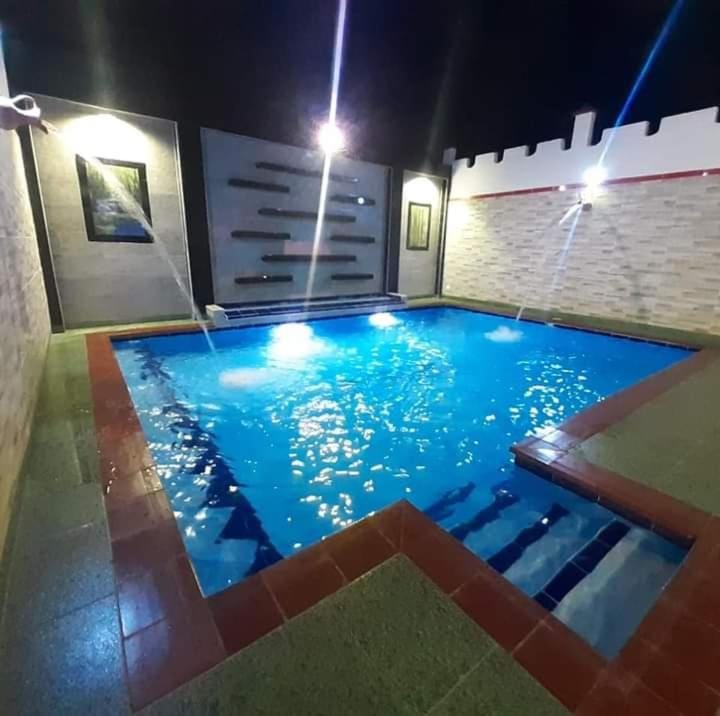 Night, Pool view, Swimming pool