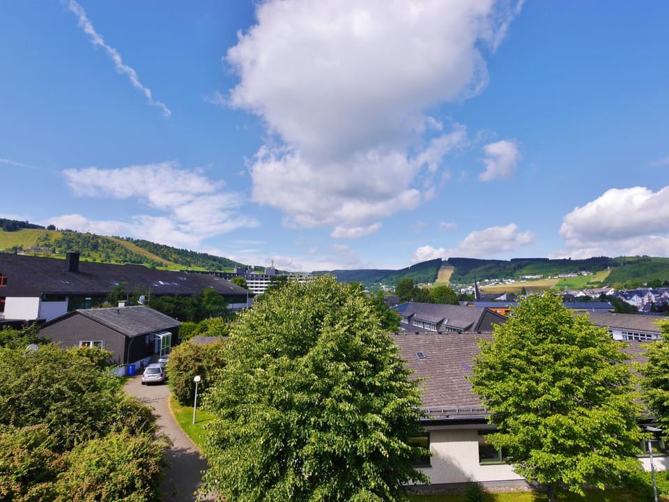 Balcony/Terrace, Living room, City view, Mountain view
