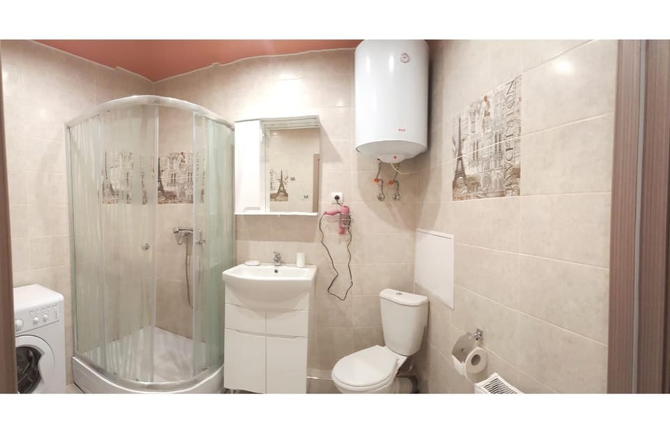 Shower, Toilet, Day, Summer, Decorative detail, Decorative detail, heating, heating, washing machine, washing machine