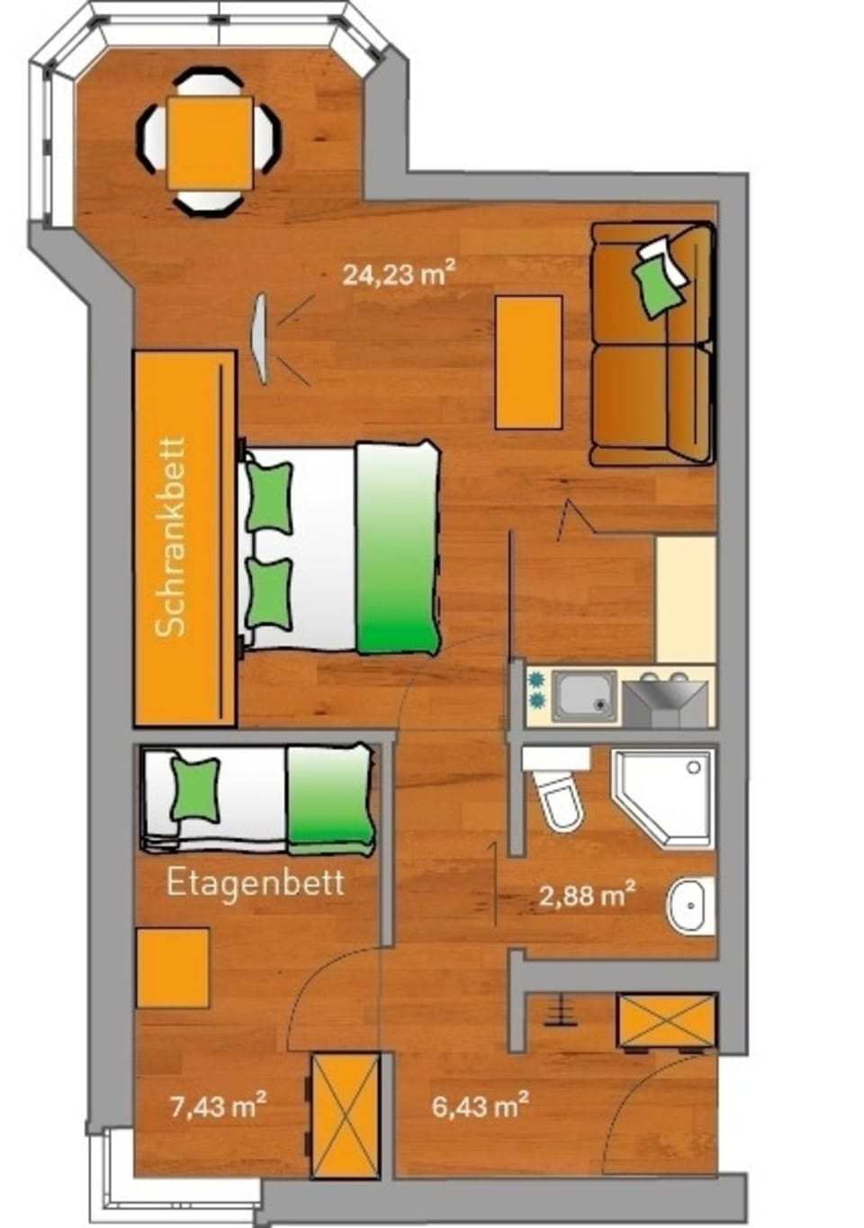 ancora Marina Haus 1 Nr 01, Typ 1 Apartment in Sierksdorf