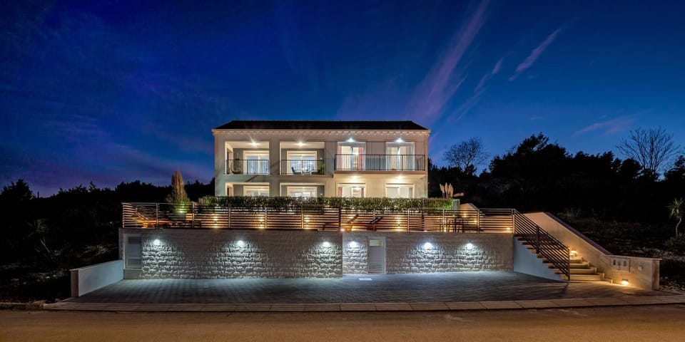 Property building, Night, Parking