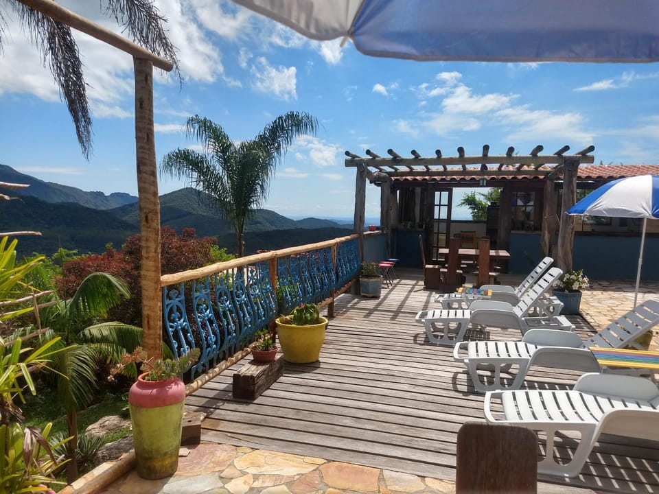 Mountain view, sunbed