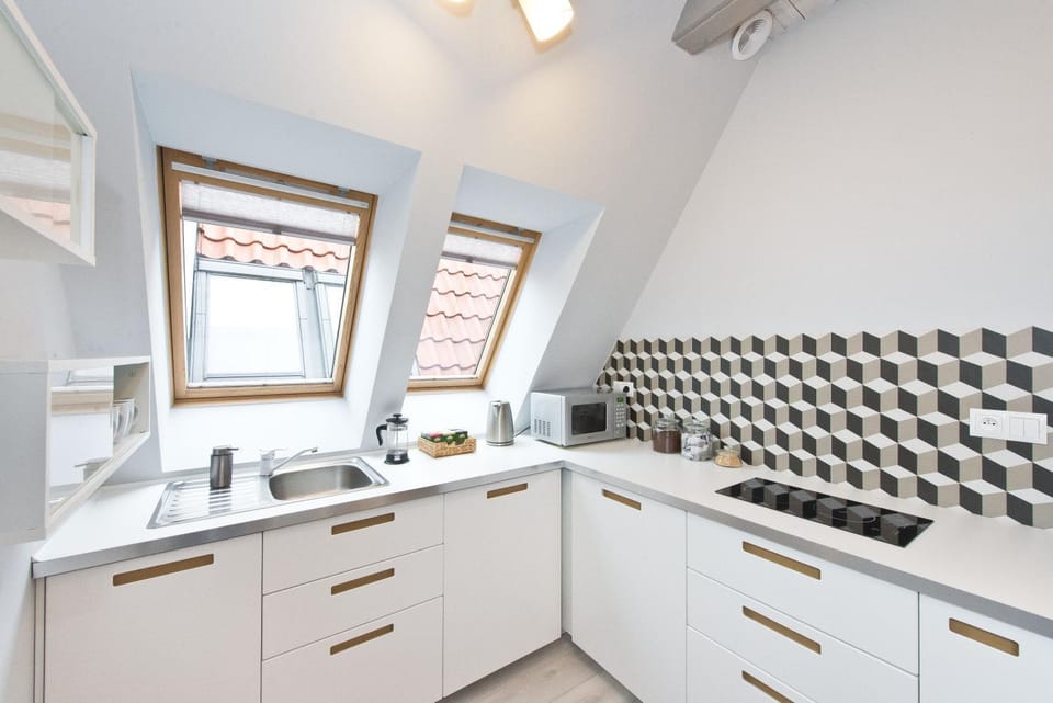 Coffee/tea facilities, Kitchen or kitchenette, City view, Landmark view
