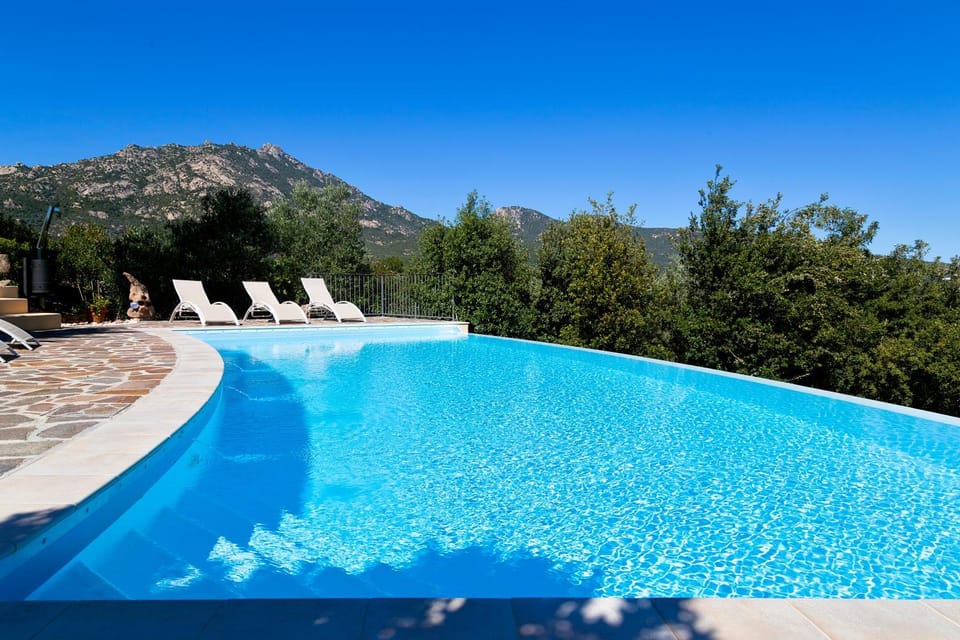 Swimming pool, sunbed