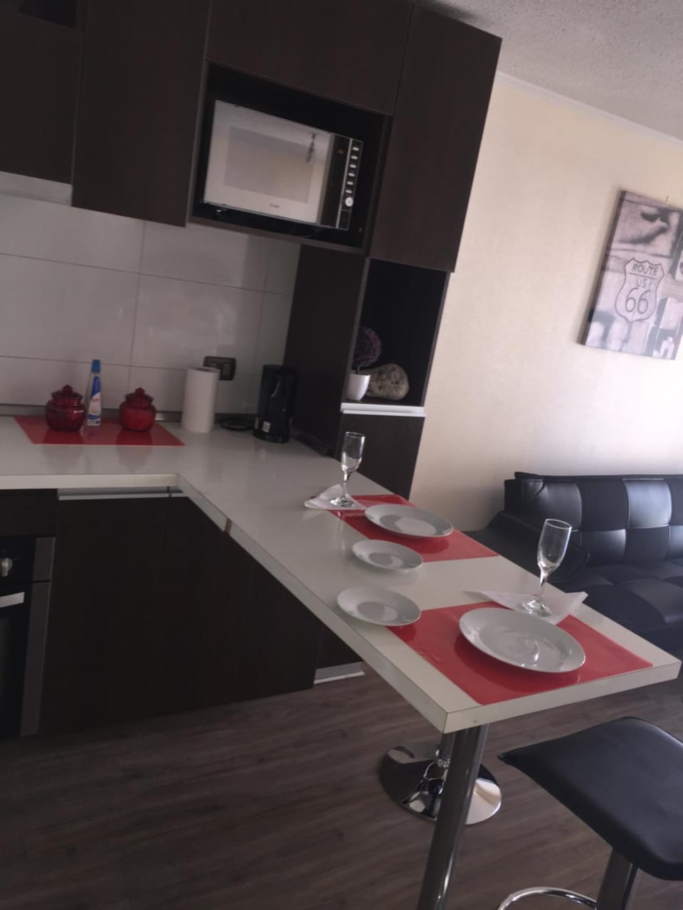 Kitchen or kitchenette, Living room, Dining area
