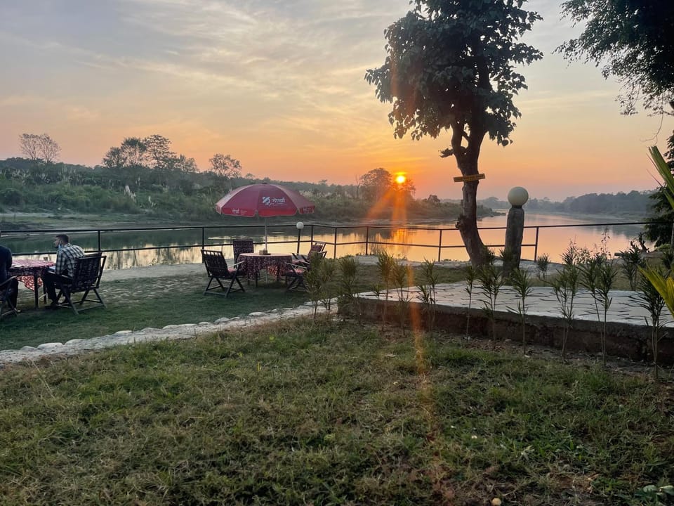 Natural landscape, River view, Sunset