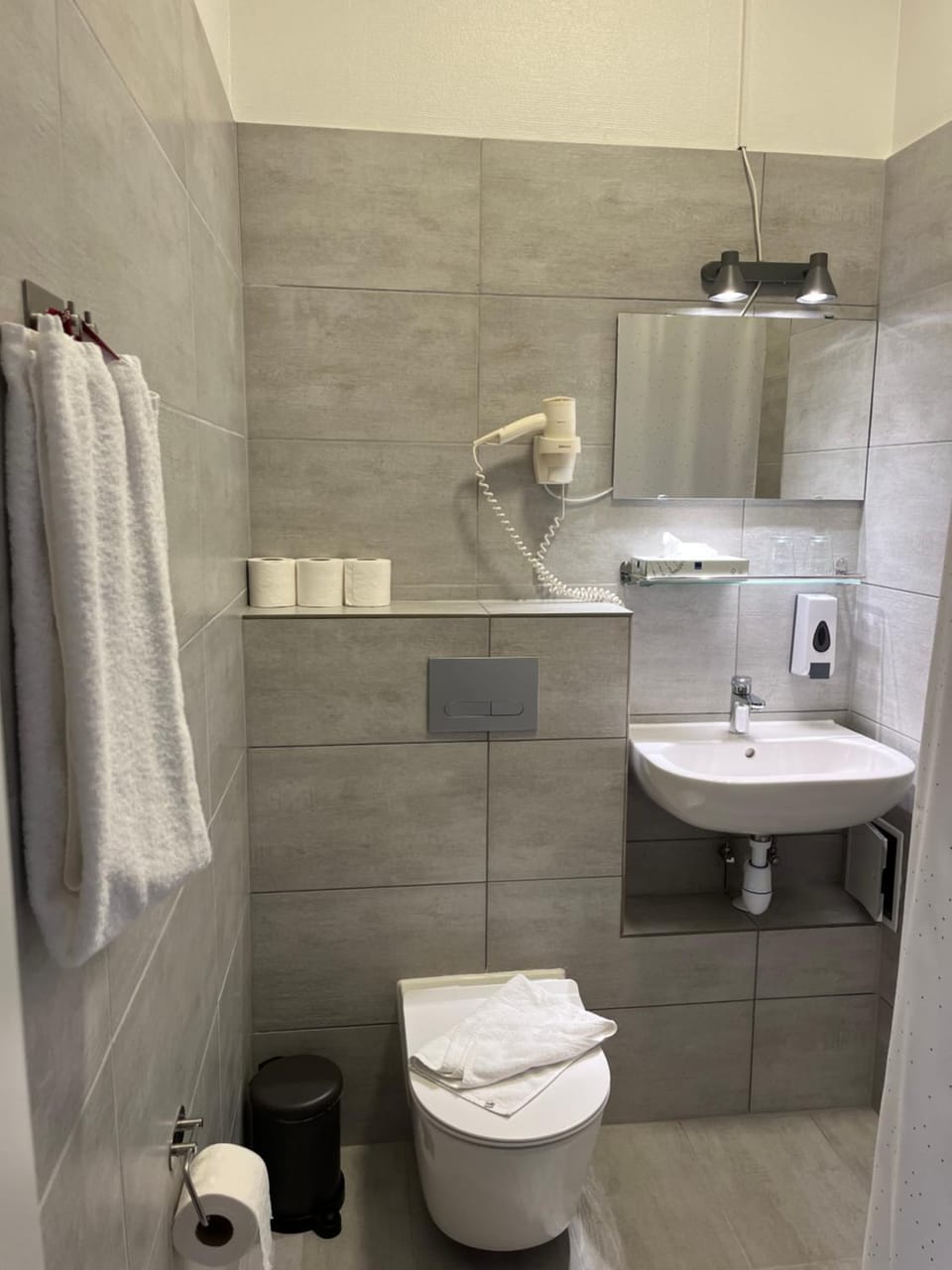Shower, Toilet, Bathroom, heating, towels