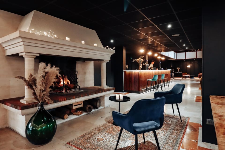 Property building, fireplace