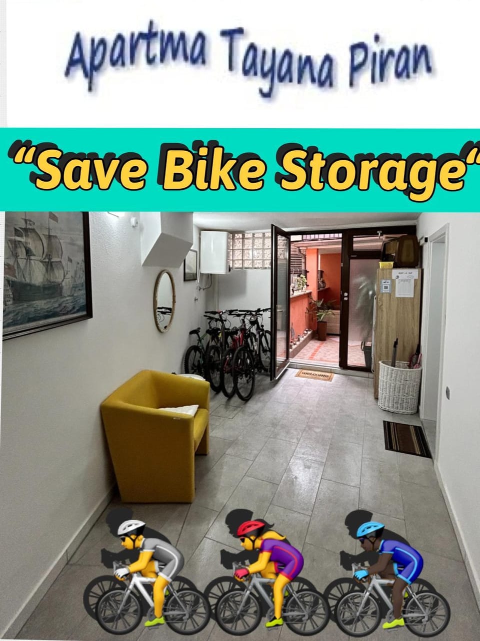 Lobby or reception, Cycling, Text overlay