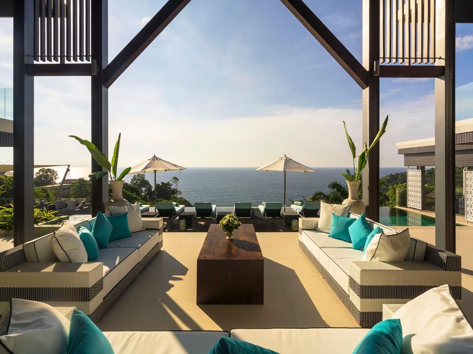 Living room, Seating area, Sea view