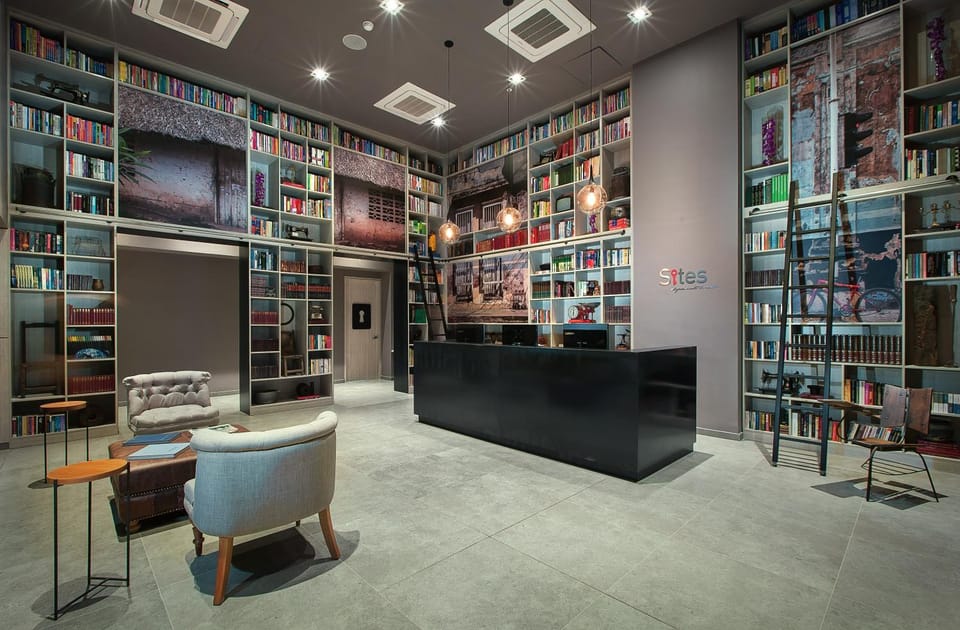 Night, Library, Lobby or reception, On site