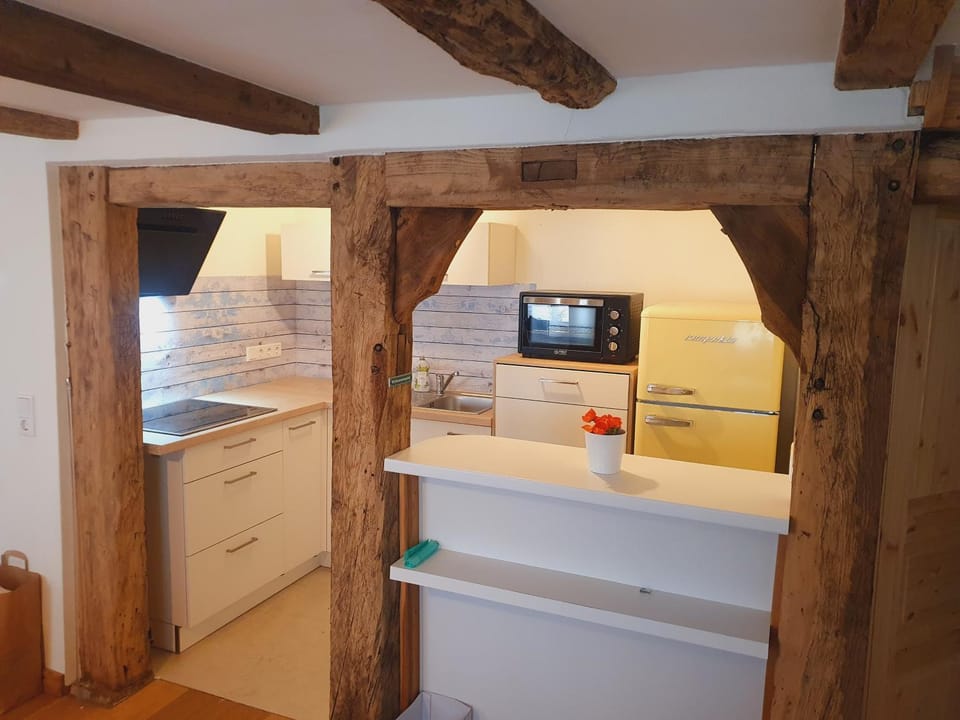 Kitchen or kitchenette, stove, kitchen
