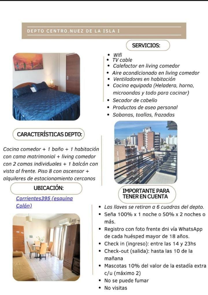 Nuez de la Isla "Centro Apart" -MICROCENTRO- Balcón con vista a la ciudad! Apartment in Parana