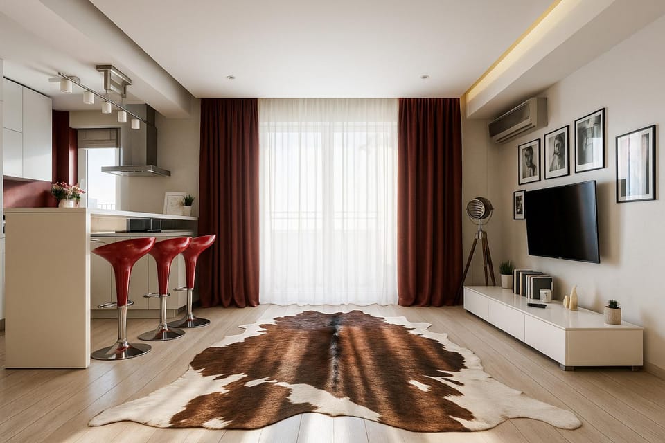 Kitchen or kitchenette, Living room, Seating area