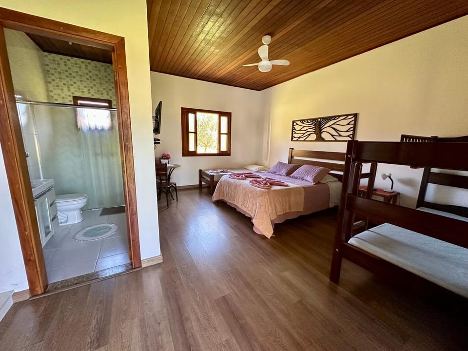Bed, Bathroom, Photo of the whole room, Bedroom