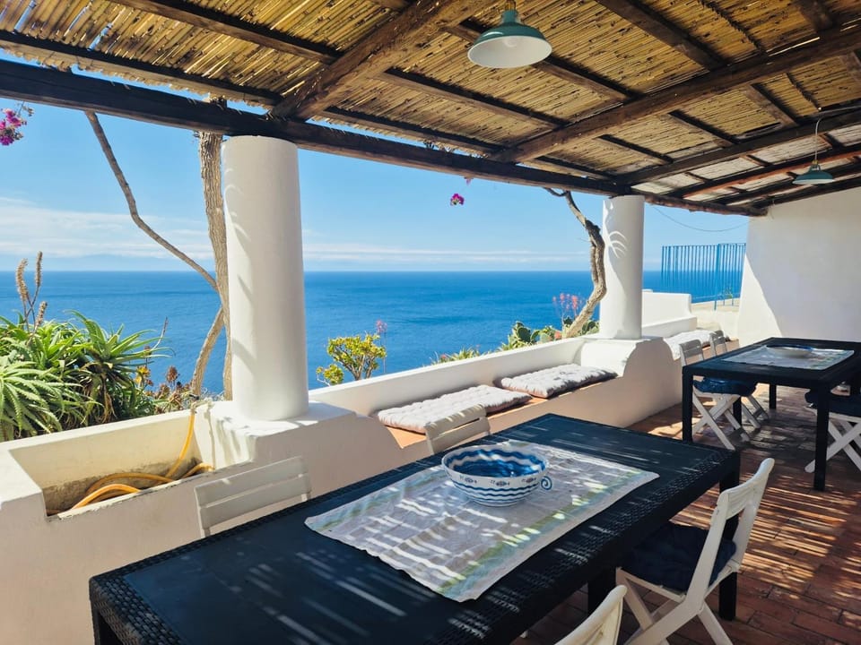 Patio, Day, Natural landscape, View (from property/room), Balcony/Terrace, Living room, Seating area, Dining area, Sea view
