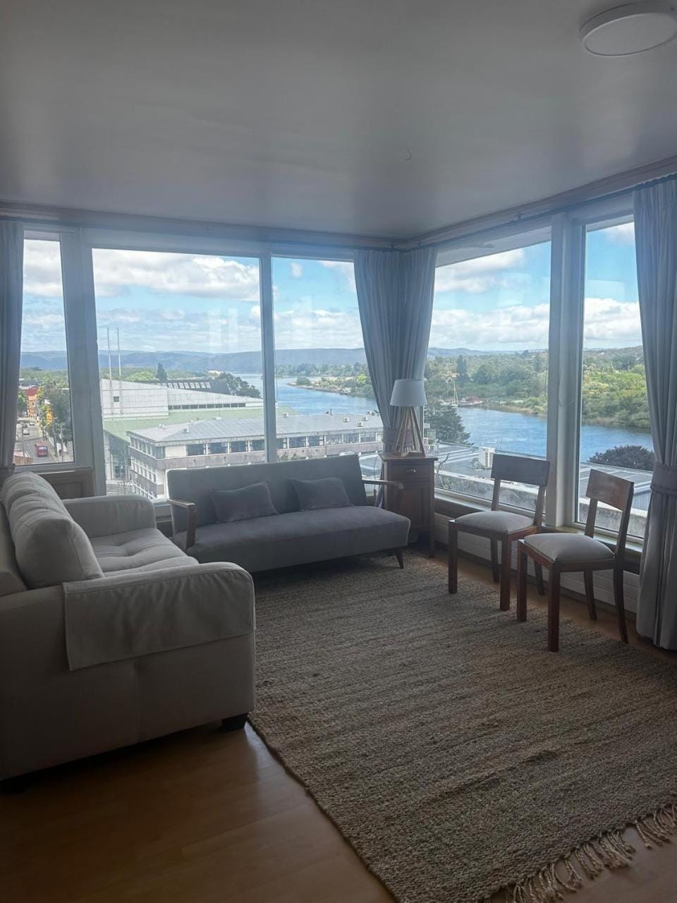 Natural landscape, Living room, Seating area, Mountain view, River view