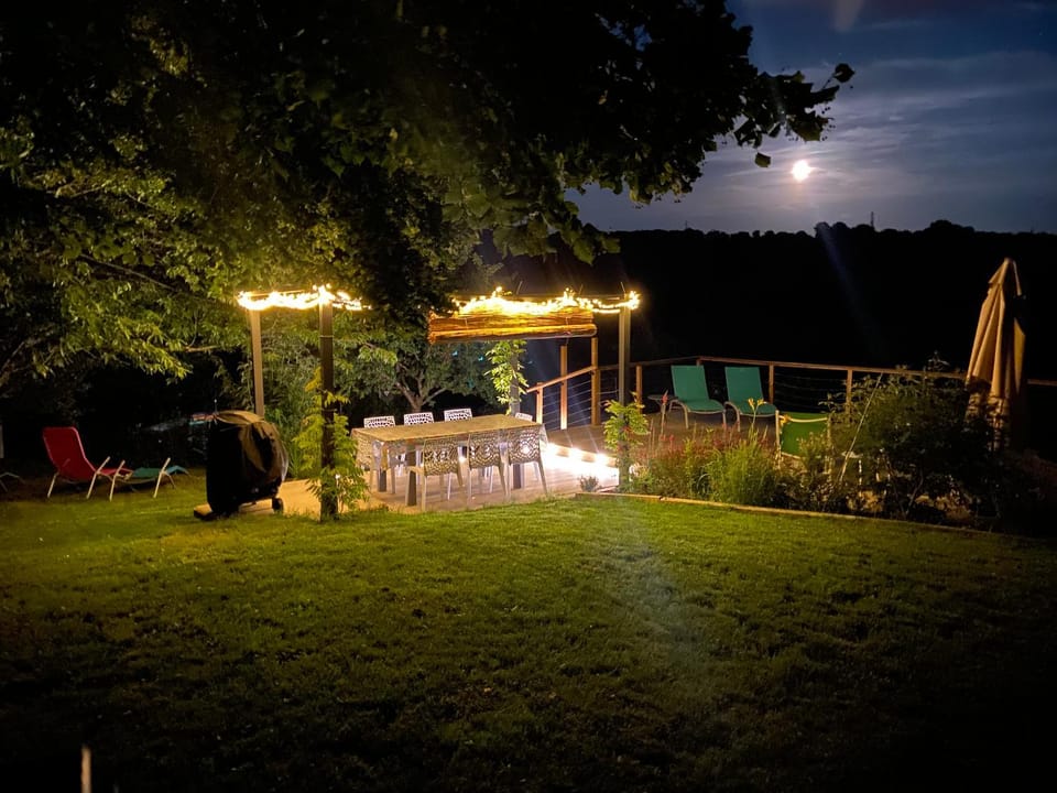 Night, Garden, Garden view