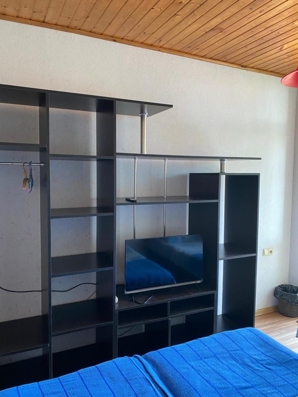 Bed, wardrobe