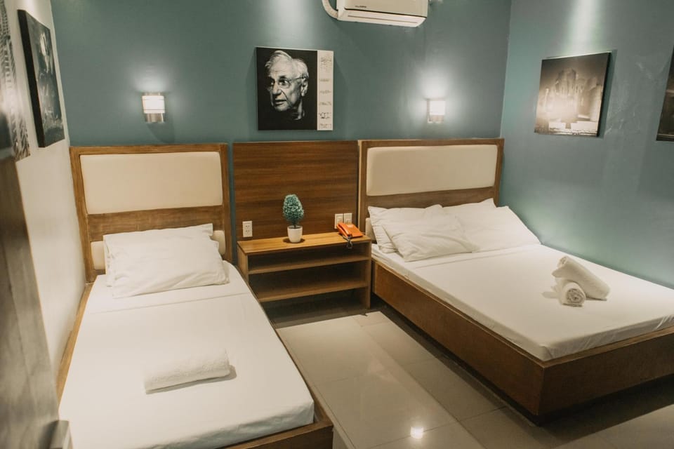 Bed, Photo of the whole room, Bedroom, towels, air conditioner