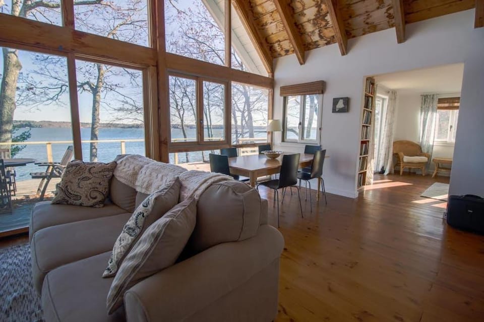 Living room, Seating area, Lake view