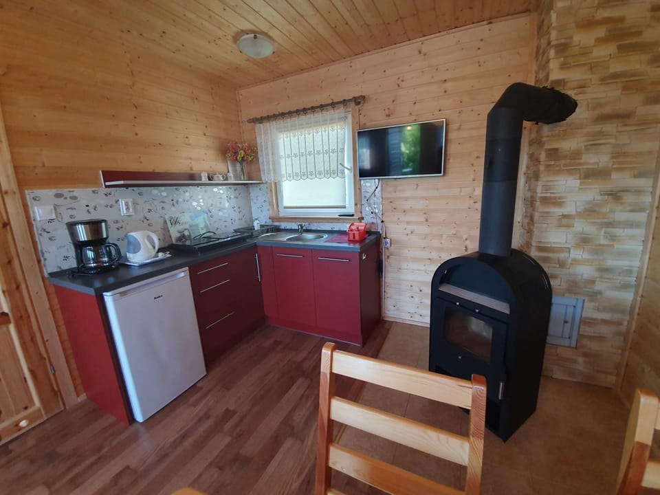 Kitchen or kitchenette, oven