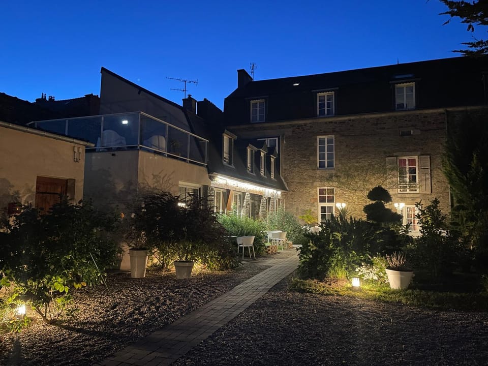 Property building, Night, Garden, Garden view