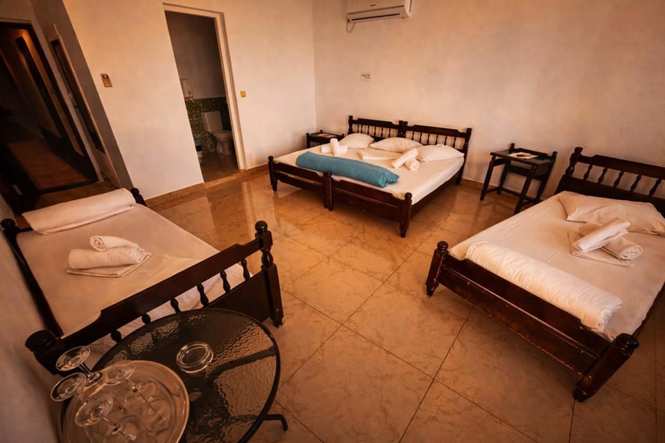 Bed, Photo of the whole room, Bedroom, towels, air conditioner