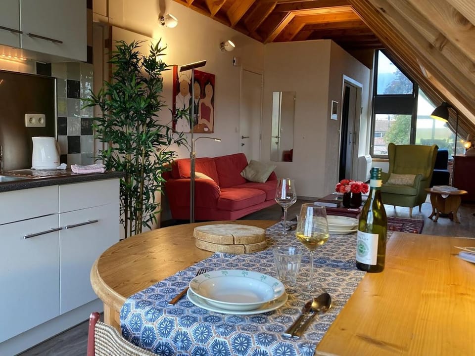 Kitchen or kitchenette, Living room, Dining area