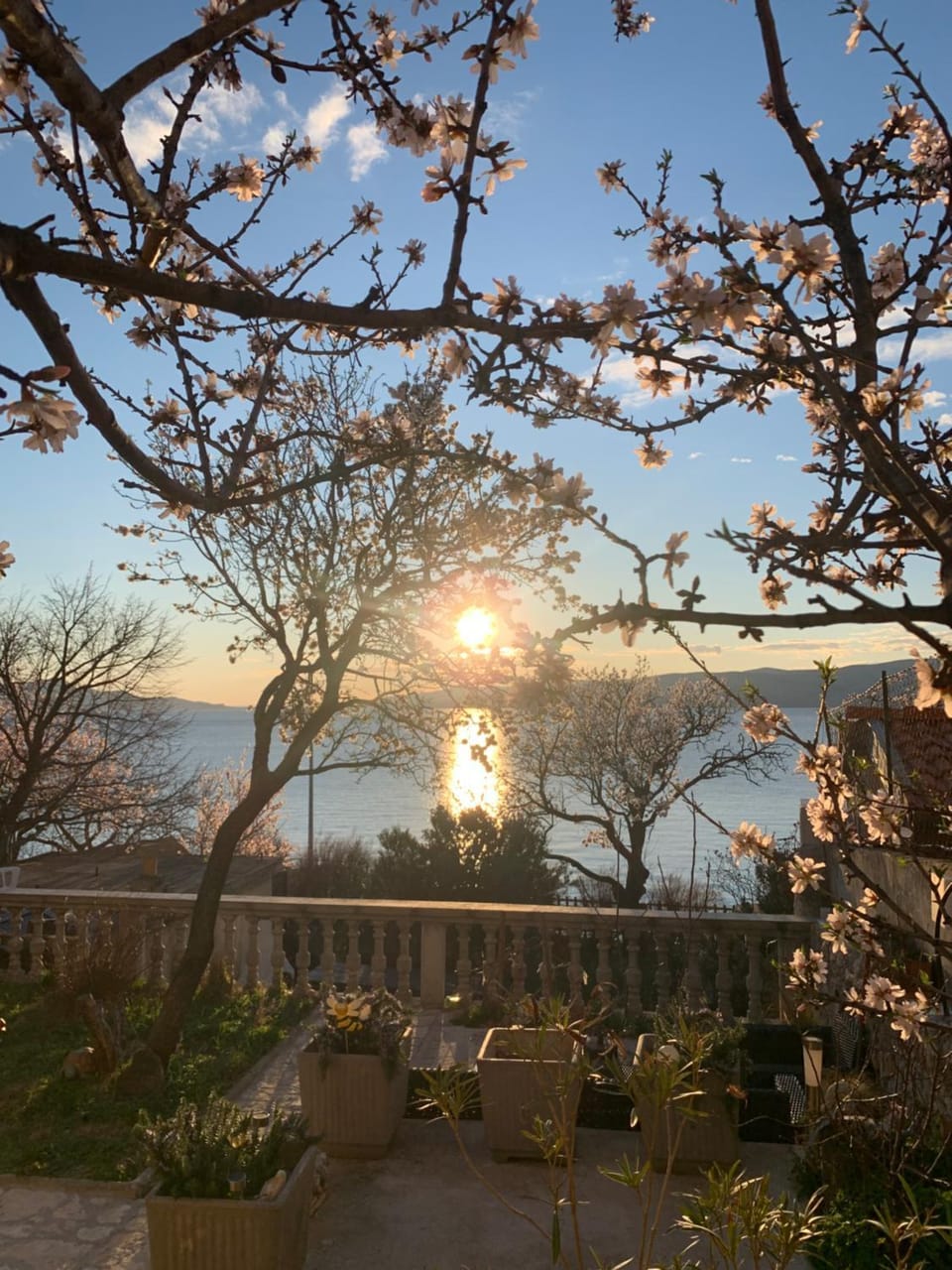 Spring, Natural landscape, Sea view, Sunset