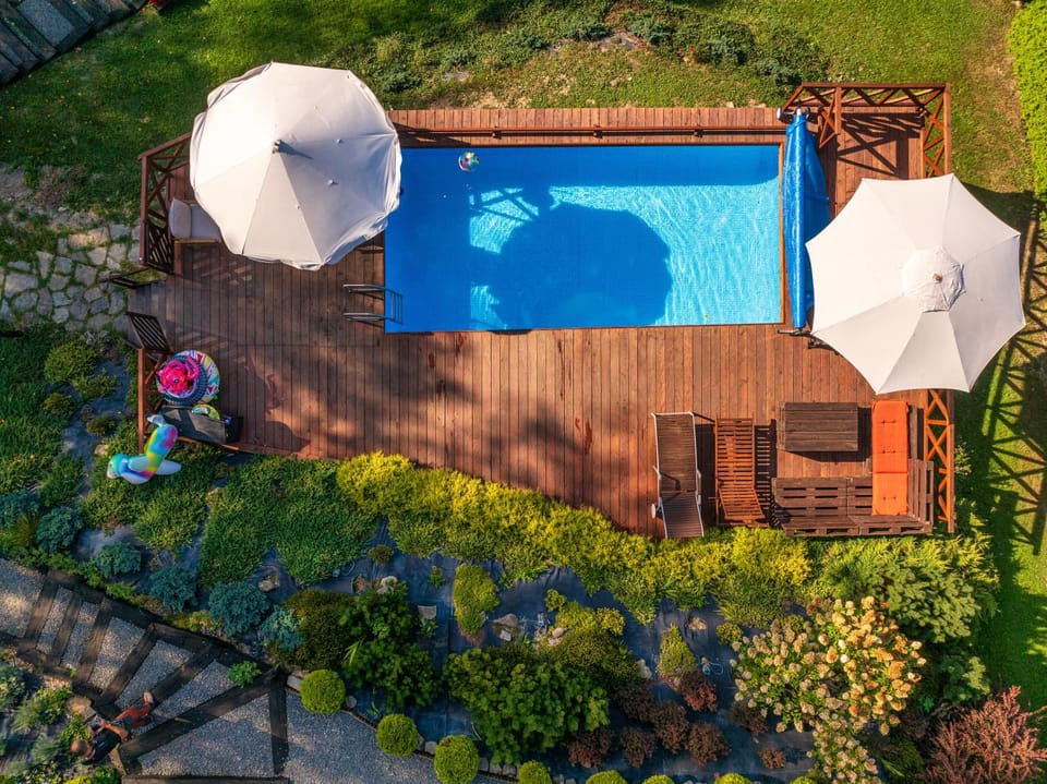 Natural landscape, Garden, Pool view, Swimming pool, Swimming pool, sunbed