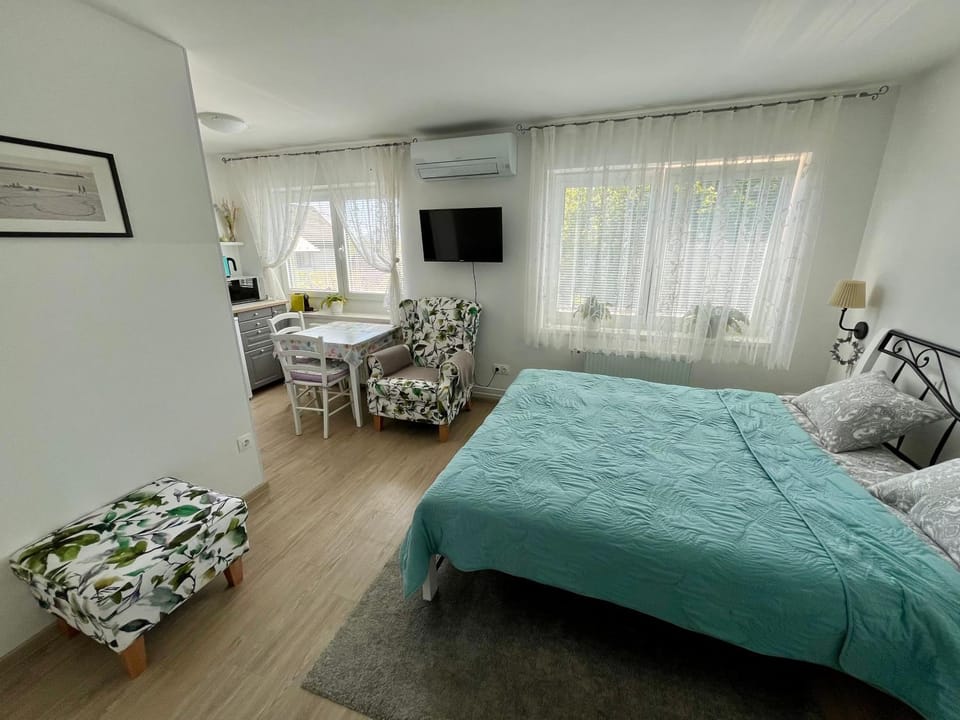 Bed, TV and multimedia, Photo of the whole room, air conditioner