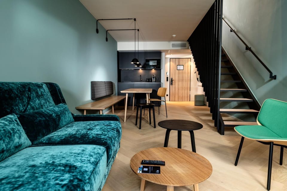 Living room, kitchen