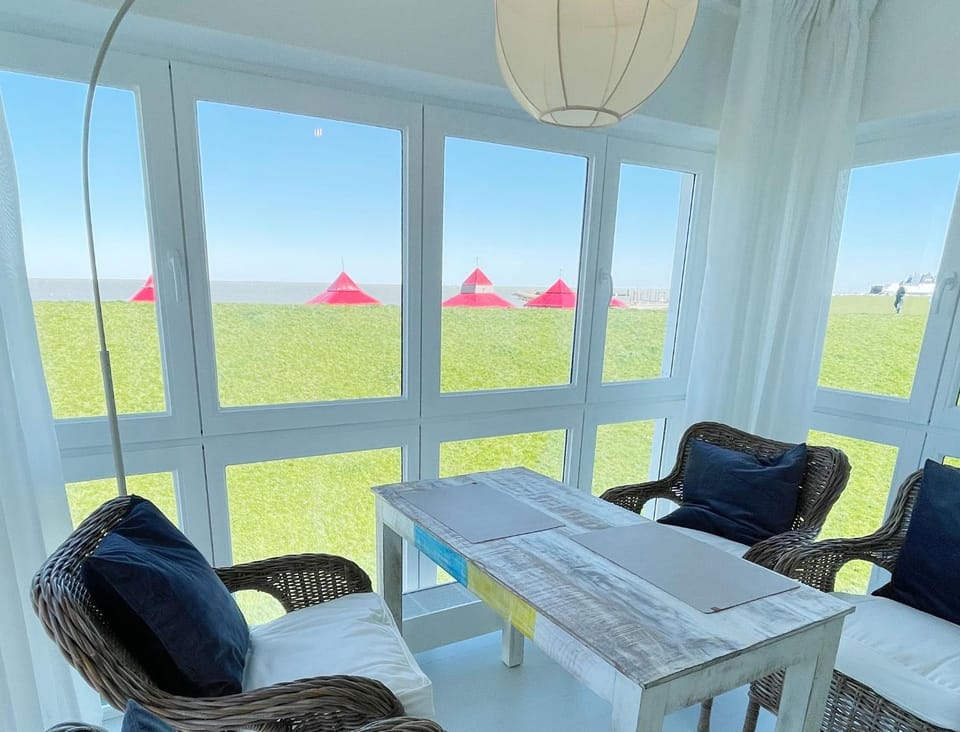 Natural landscape, Living room, Seating area, Dining area, Sea view, Sea view