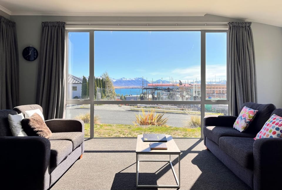 Living room, Seating area, Lake view, Mountain view