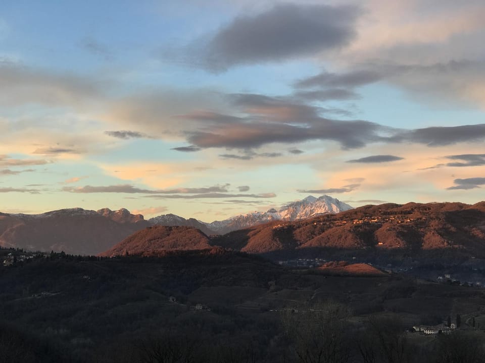 Natural landscape, Mountain view, Sunset