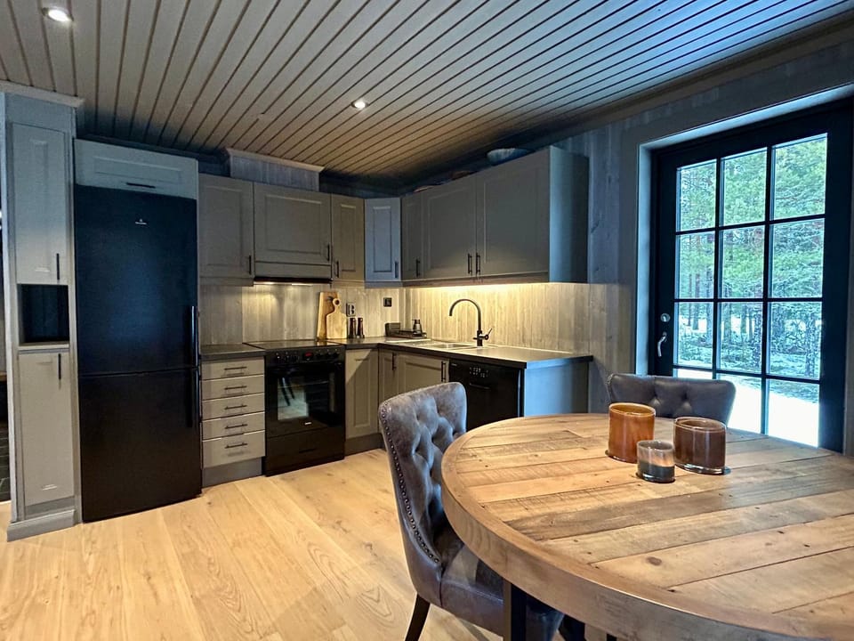 Kitchen or kitchenette, Dining area, stove