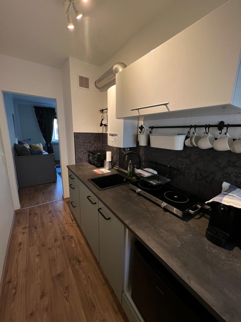 Kitchen or kitchenette, minibar, stove