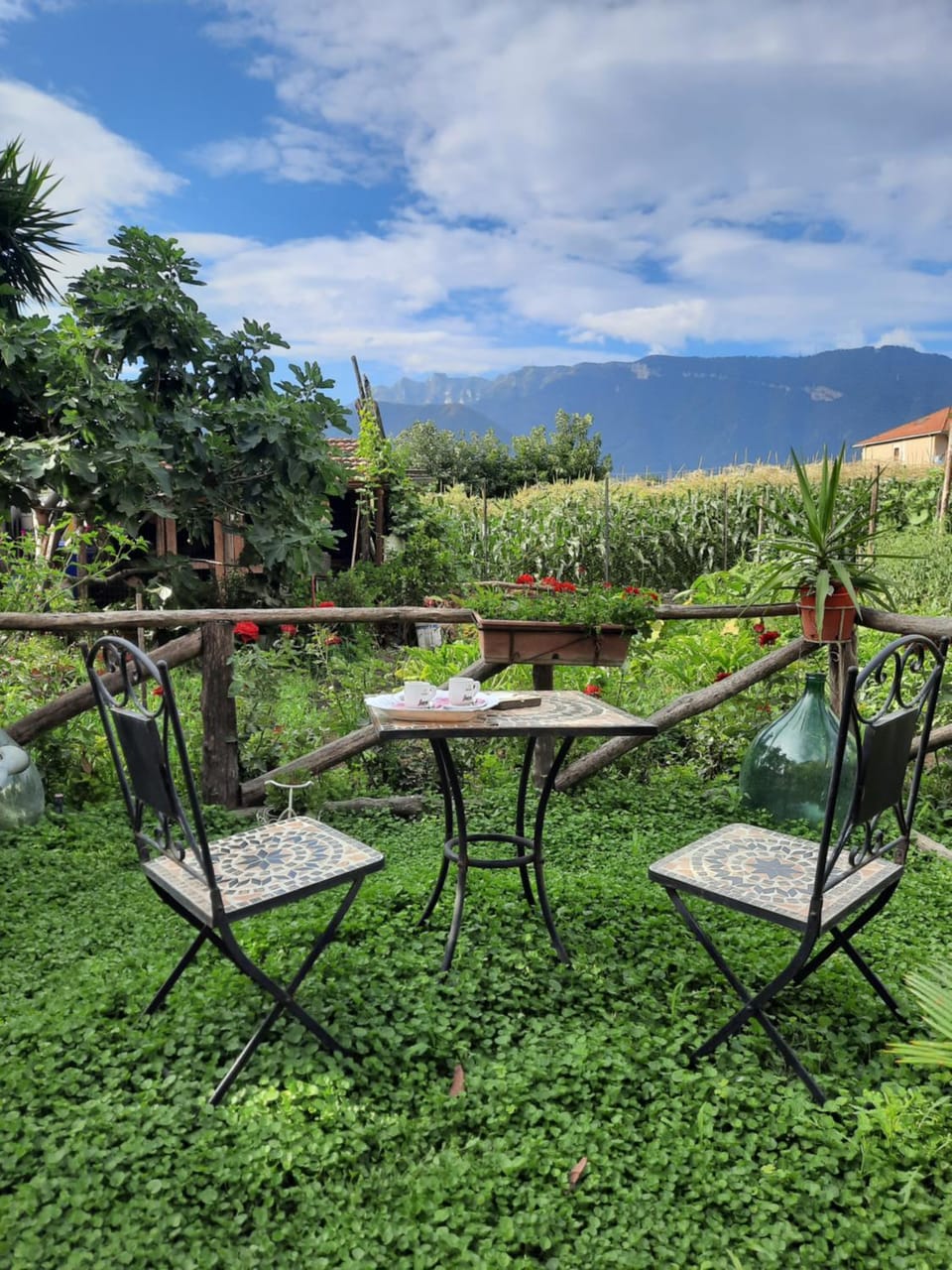 Patio, Natural landscape, Dining area, Mountain view