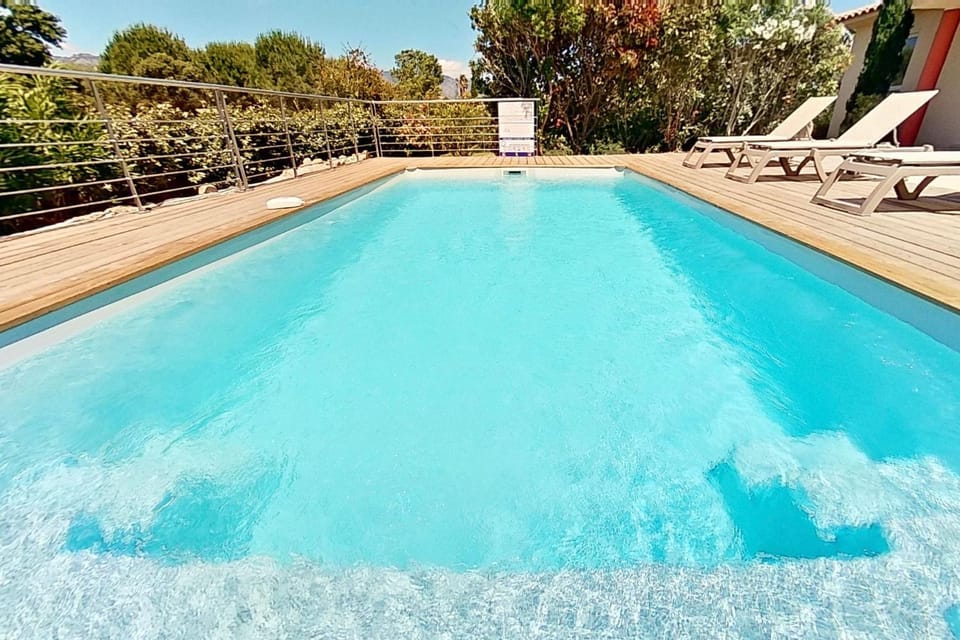 Property building, Pool view, Swimming pool, sunbed