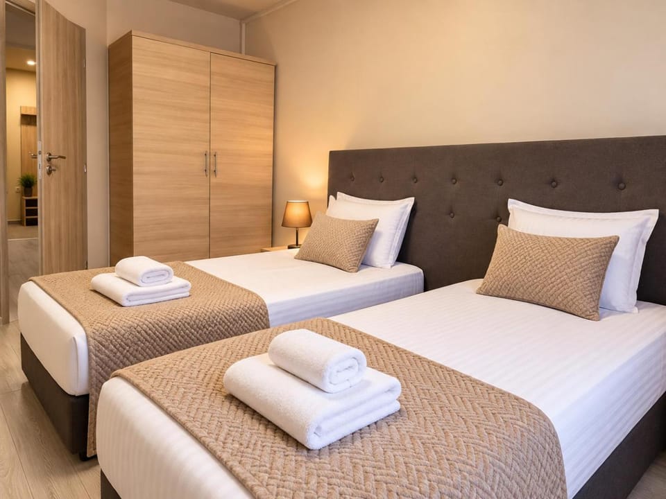 Bed, Photo of the whole room, Bedroom, towels, wardrobe