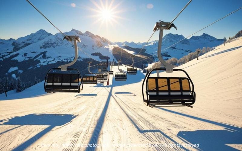 Natural landscape, Winter, Skiing, Mountain view