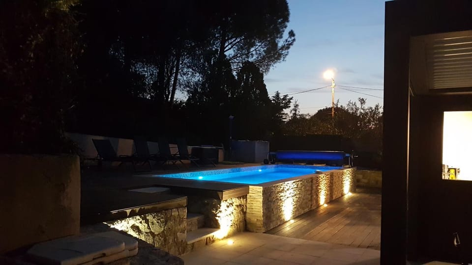 Night, Swimming pool, Swimming pool