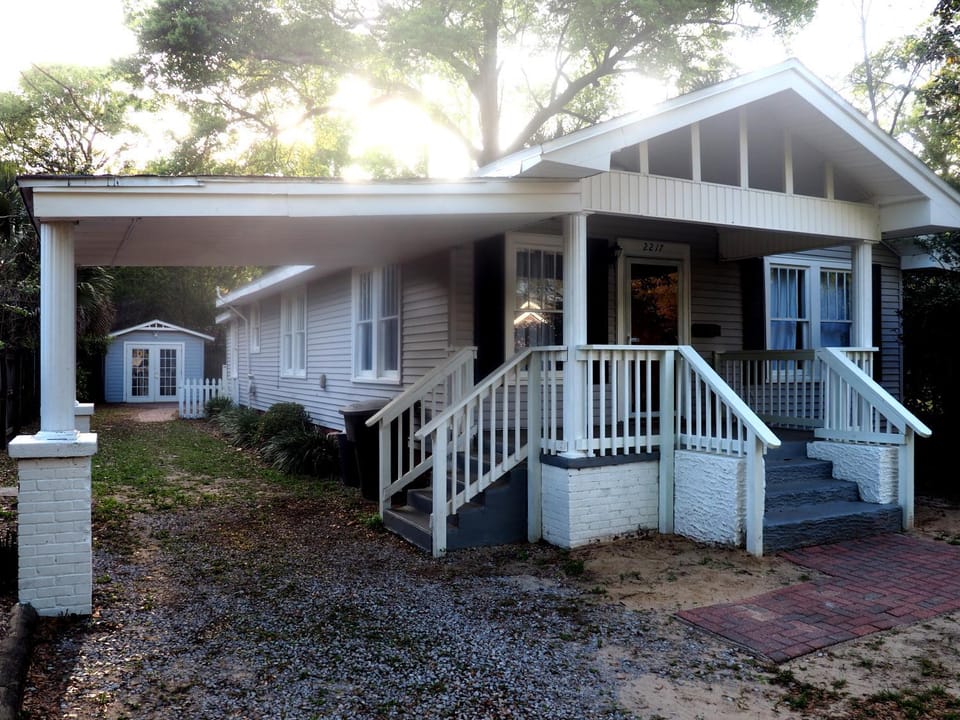 Property building, Spring, Sunset