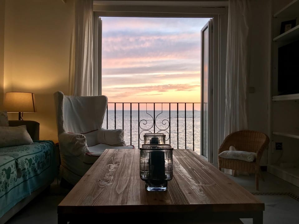 Living room, Sea view, Sunset
