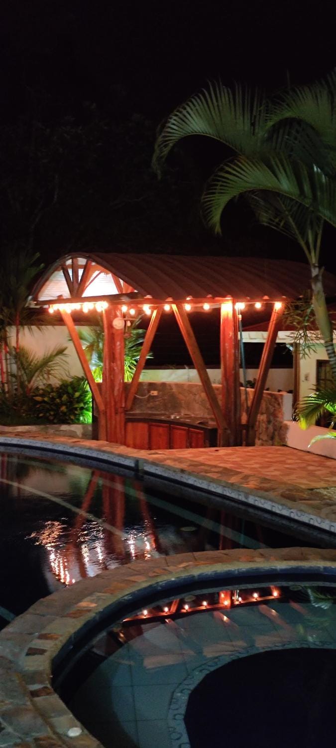 Night, Pool view, Swimming pool