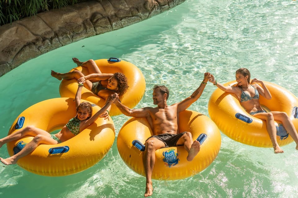 Aqua park, group of guests