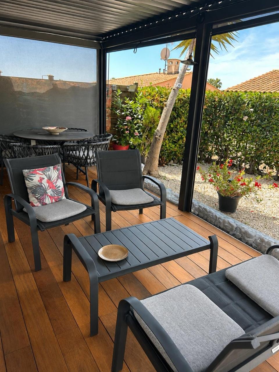 Patio, Natural landscape, Seating area